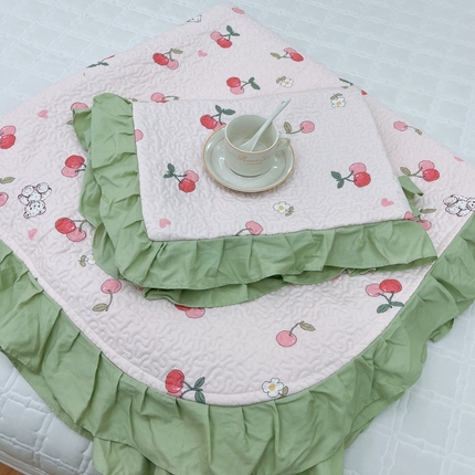 暖居 2024新款夏季凉感云小棉森氧棉50棉50天丝床盖三件套 樱桃小熊粉