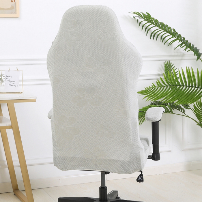 91家纺网 家纺一手货源 找家纺 千彤沙发垫 2024新款三叶草电竞椅子套 三叶草-银灰