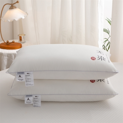 91家纺网 家纺一手货源 找家纺 （总）仁宇枕业 2024新款A类本色无染水洗棉白色舒适羽丝绒枕头枕芯