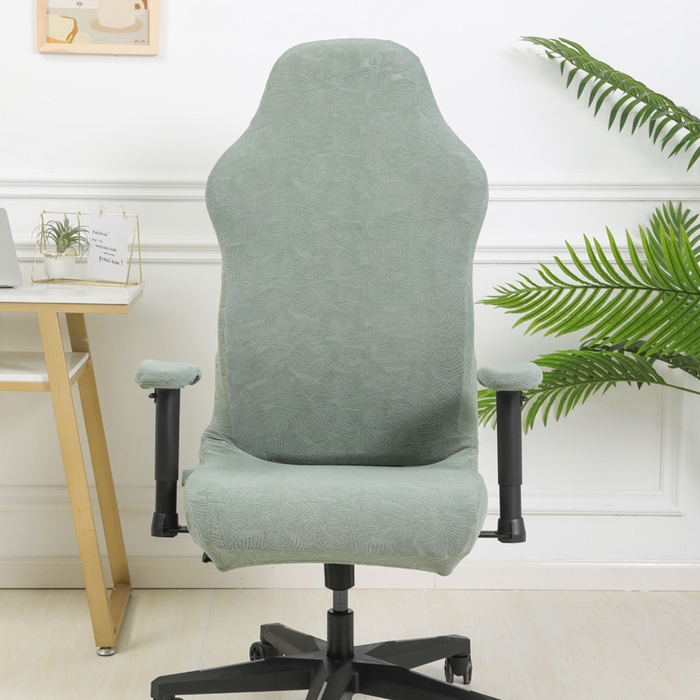 91家纺网 家纺一手货源 找家纺 千彤沙发垫 2024新款小树叶电竞椅子套 小树叶-豆绿