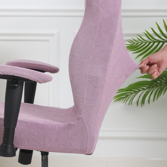 91家纺网 家纺一手货源 找家纺 千彤沙发垫 2024新款小树叶电竞椅子套 小树叶-紫色