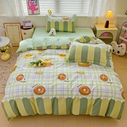 91家纺网 家纺一手货源 找家纺 乐童 2024新款直播爆款13070纯棉印花吊边款一字绣四件套-第七波 童话味蕾