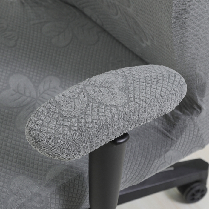 91家纺网 家纺一手货源 找家纺 千彤沙发垫 2024新款三叶草电竞椅子套 三叶草-深灰