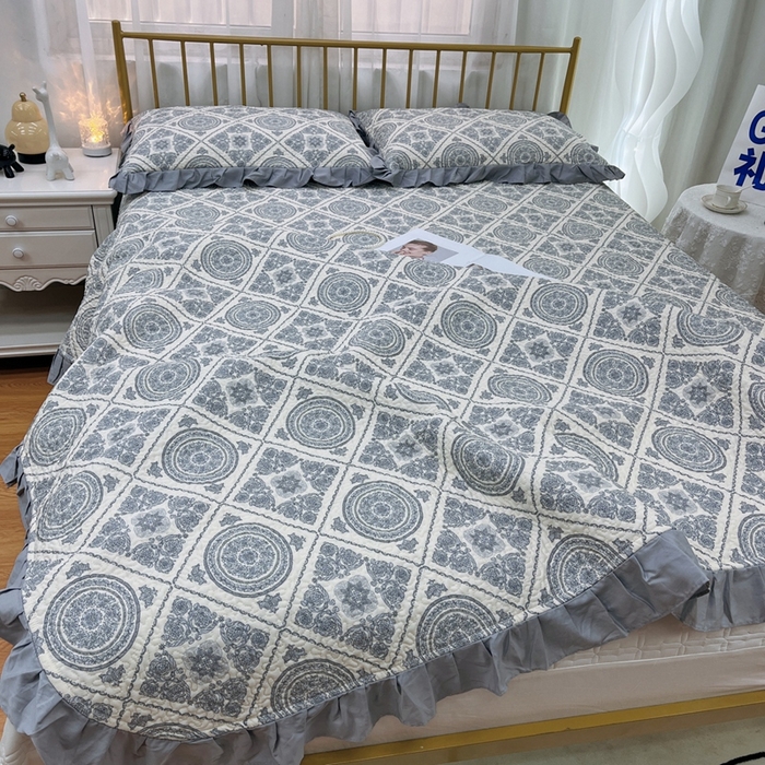 91家纺网 家纺一手货源 找家纺 暖居 2024新款夏季凉感云小棉森氧棉50棉50天丝床盖三件套 伦廓