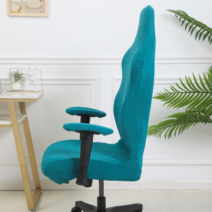 91家纺网 家纺一手货源 找家纺 千彤沙发垫 2024新款三叶草电竞椅子套 三叶草-孔雀蓝