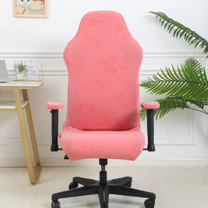 91家纺网 家纺一手货源 找家纺 千彤沙发垫 2024新款三叶草电竞椅子套 三叶草-豆沙