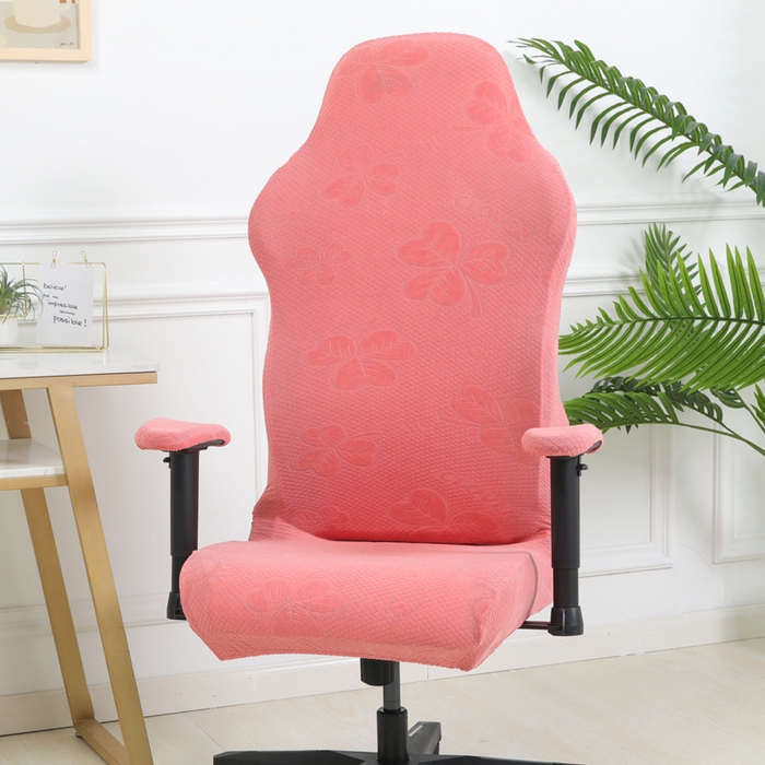 91家纺网 家纺一手货源 找家纺 千彤沙发垫 2024新款三叶草电竞椅子套 三叶草-豆沙