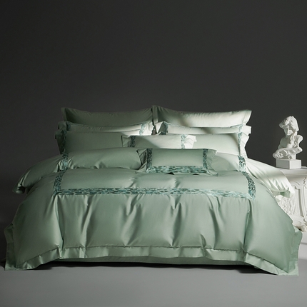 91家纺网 家纺一手货源 找家纺 淼铭家纺 2025新款新品高端新品甄棉四件套-影系列  影•绿
