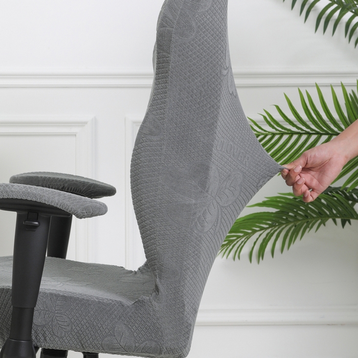 91家纺网 家纺一手货源 找家纺 千彤沙发垫 2024新款三叶草电竞椅子套 三叶草-深灰