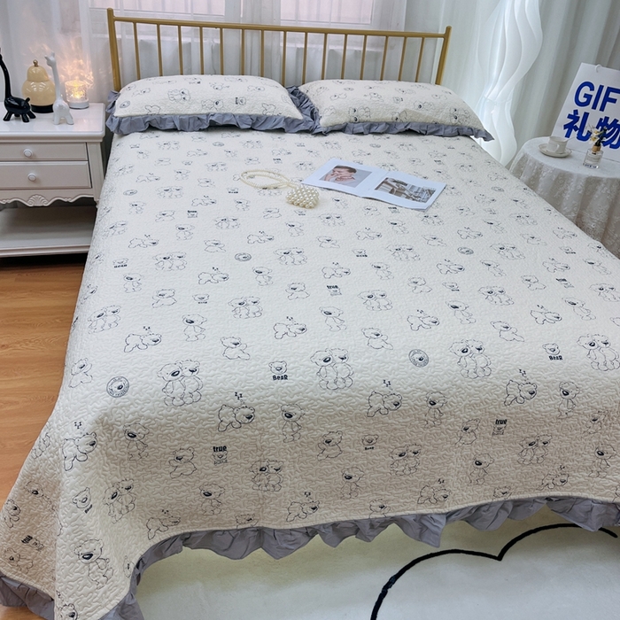 91家纺网 家纺一手货源 找家纺 暖居 2024新款夏季凉感云小棉森氧棉50棉50天丝床盖三件套 太空熊