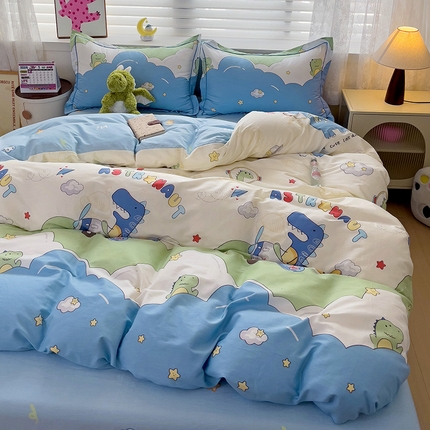 91家纺网 家纺一手货源 找家纺 （总）乐童 2024新款直播爆款13070纯棉印花吊边款一字绣四件套-第七波