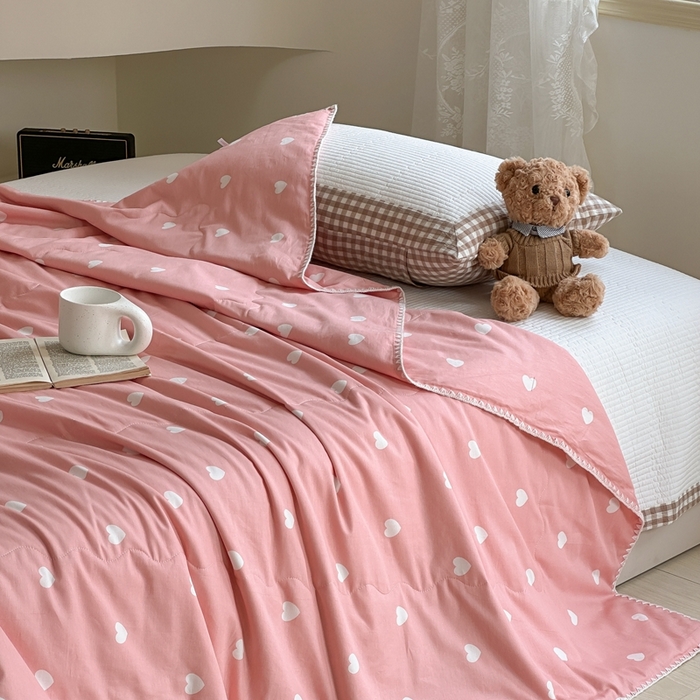 91家纺网 家纺一手货源 找家纺 （总）洋铭区 2024新款贝壳边全棉印花夏被