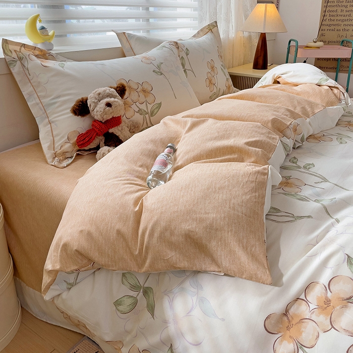 91家纺网 家纺一手货源 找家纺 乐童 2024新款直播爆款13070纯棉印花吊边款一字绣四件套-第七波 百香茶樱