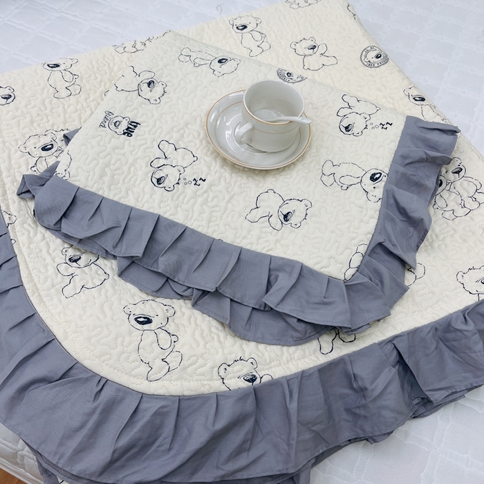 91家纺网 家纺一手货源 找家纺 暖居 2024新款夏季凉感云小棉森氧棉50棉50天丝床盖三件套 太空熊