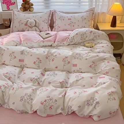 91家纺网 家纺一手货源 找家纺 （总）乐童 2024新款直播爆款13070纯棉印花吊边款一字绣四件套-第七波