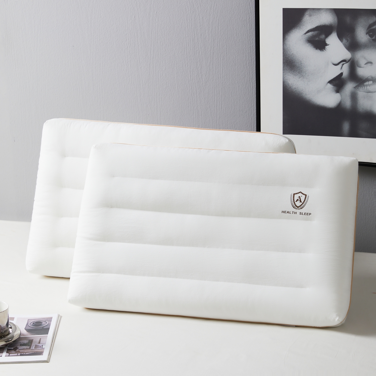 91家纺网 家纺一手货源 找家纺 星芯合家纺 2024新款水洗磨毛云柔护颈枕 云柔护颈枕48*74 -中