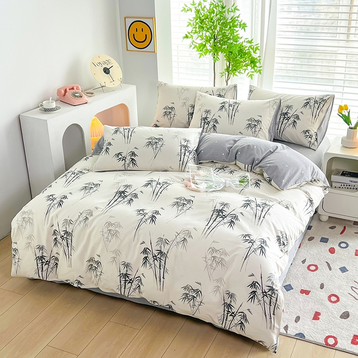 91家纺网 家纺一手货源 找家纺 雲归梦 2024新款全棉13070多规格四件套 墨竹