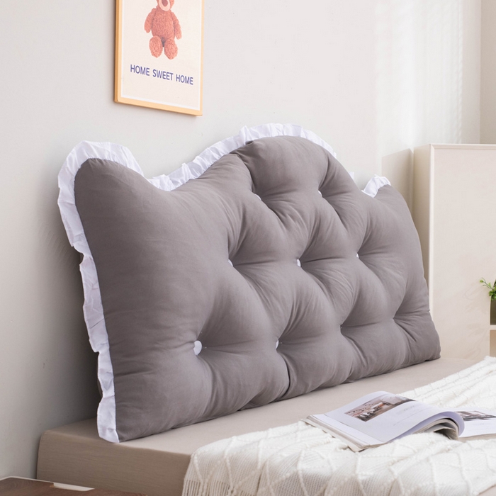 91家纺网 家纺一手货源 找家纺 美达人 2024新款水洗棉安妮儿系列珍珠棉靠背 吖妮-高级灰