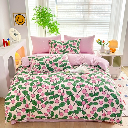 91家纺网 家纺一手货源 找家纺 雲归梦 2024新款全棉13070多规格四件套 春日樱桃