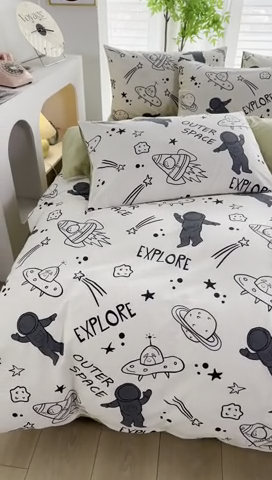 91家纺网 家纺一手货源 找家纺 雲归梦 2024新款全棉13070多规格四件套 探索太空