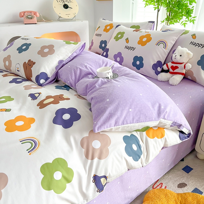 91家纺网 家纺一手货源 找家纺 雲归梦 2024新款全棉13070多规格四件套 快乐熊