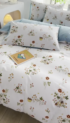 91家纺网 家纺一手货源 找家纺 雲归梦 2024新款全棉13070多规格四件套 花间小趣