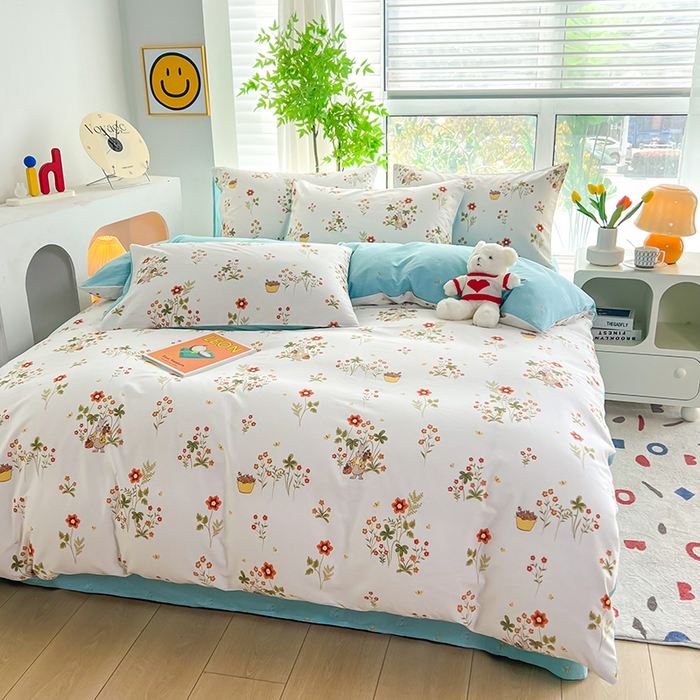 91家纺网 家纺一手货源 找家纺 雲归梦 2024新款全棉13070多规格四件套 花间小趣