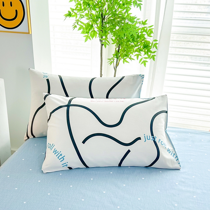 91家纺网 家纺一手货源 找家纺 雲归梦 2024新款全棉13070多规格四件套 自由线条