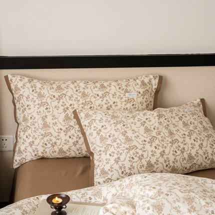 91家纺网 家纺一手货源 找家纺 （总）时光里 2024新款A类全棉双层纱单枕套