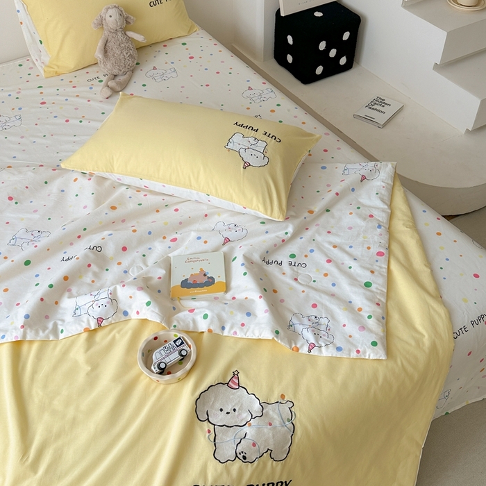91家纺网 家纺一手货源 找家纺 （总）柚子YOUTH 2024新款小卡通全棉印+绣夏被四件套