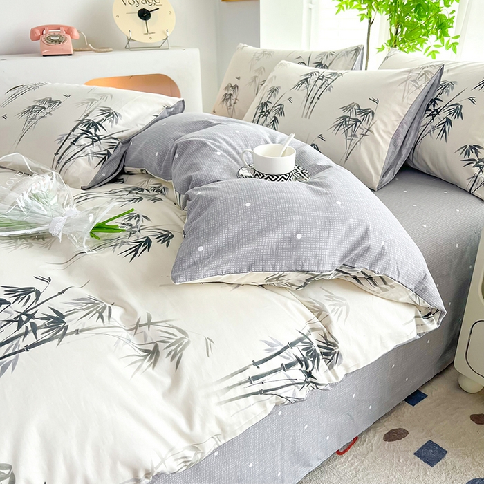 91家纺网 家纺一手货源 找家纺 雲归梦 2024新款全棉13070多规格四件套 墨竹