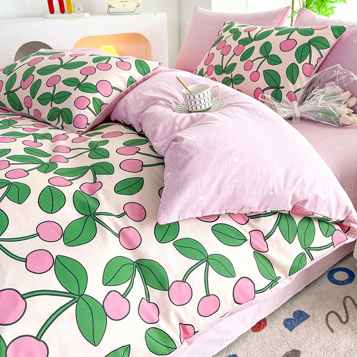 91家纺网 家纺一手货源 找家纺 雲归梦 2024新款全棉13070多规格四件套 春日樱桃