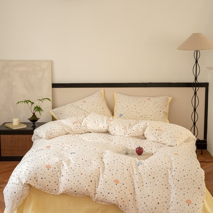 时光里 2024新款A类全棉双层纱四件套 阳光彩石