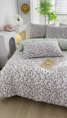 91家纺网 家纺一手货源 找家纺 雲归梦 2024新款全棉13070多规格四件套 春日