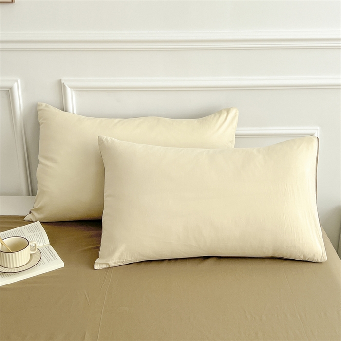 91家纺网 家纺一手货源 找家纺 多品家纺 2024新款日式无印风纯色双拼全棉单被套 桂月