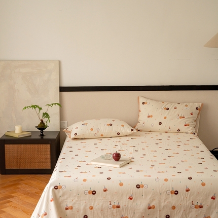 91家纺网 家纺一手货源 找家纺 （总）时光里 2024新款A类全棉双层纱床单