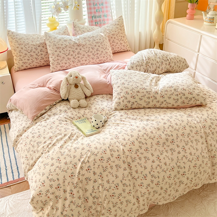 91家纺网 家纺一手货源 找家纺 多品家纺 2024新款水洗棉麻单被套 沫冉