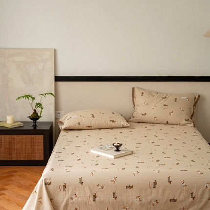 91家纺网 家纺一手货源 找家纺 （总）时光里 2024新款A类全棉双层纱床单