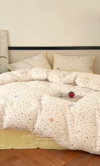 91家纺网 家纺一手货源 找家纺 时光里 2024新款A类全棉双层纱四件套 阳光彩石