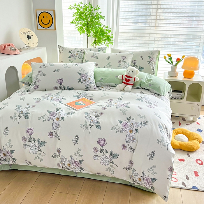 91家纺网 家纺一手货源 找家纺 雲归梦 2024新款全棉13070多规格四件套 花韵