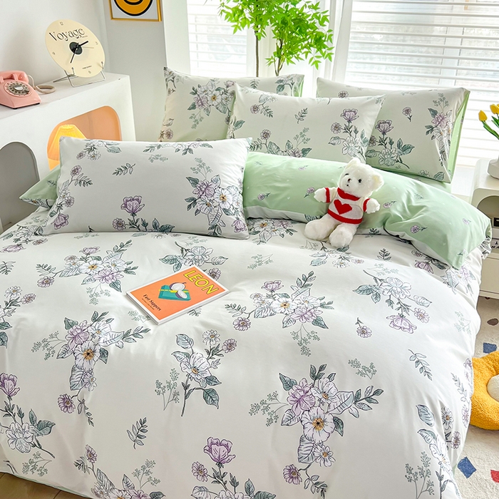 91家纺网 家纺一手货源 找家纺 雲归梦 2024新款全棉13070多规格四件套 花韵