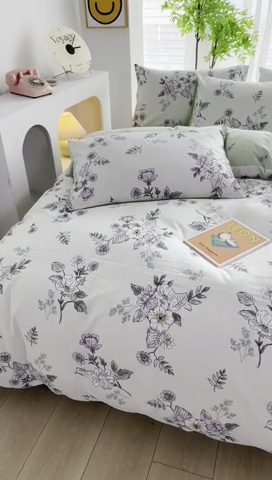 91家纺网 家纺一手货源 找家纺 雲归梦 2024新款全棉13070多规格四件套 花韵