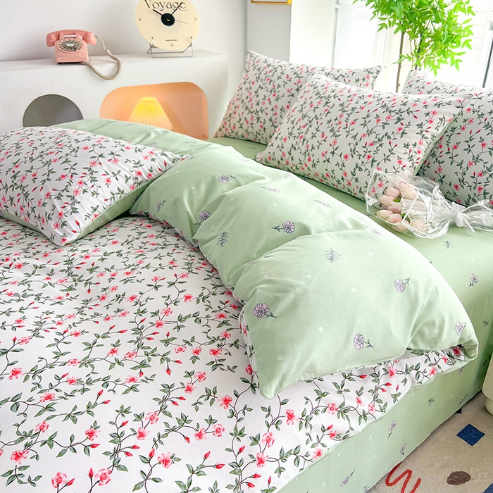 91家纺网 家纺一手货源 找家纺 雲归梦 2024新款全棉13070多规格四件套 春日