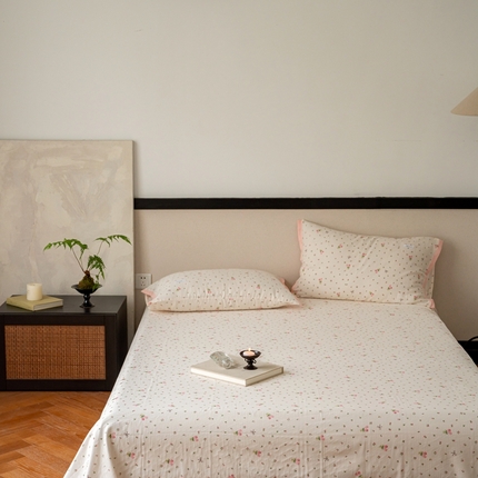 91家纺网 家纺一手货源 找家纺 （总）时光里 2024新款A类全棉双层纱床单