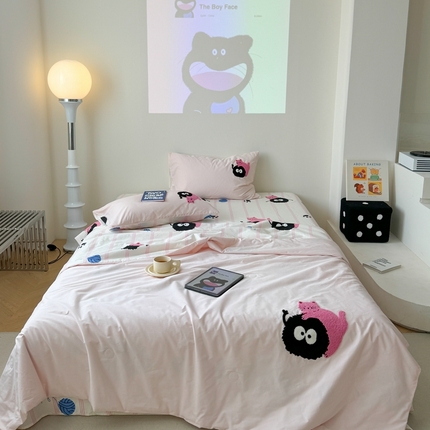 91家纺网 家纺一手货源 找家纺 （总）柚子YOUTH 2024新款小卡通全棉印+绣夏被四件套