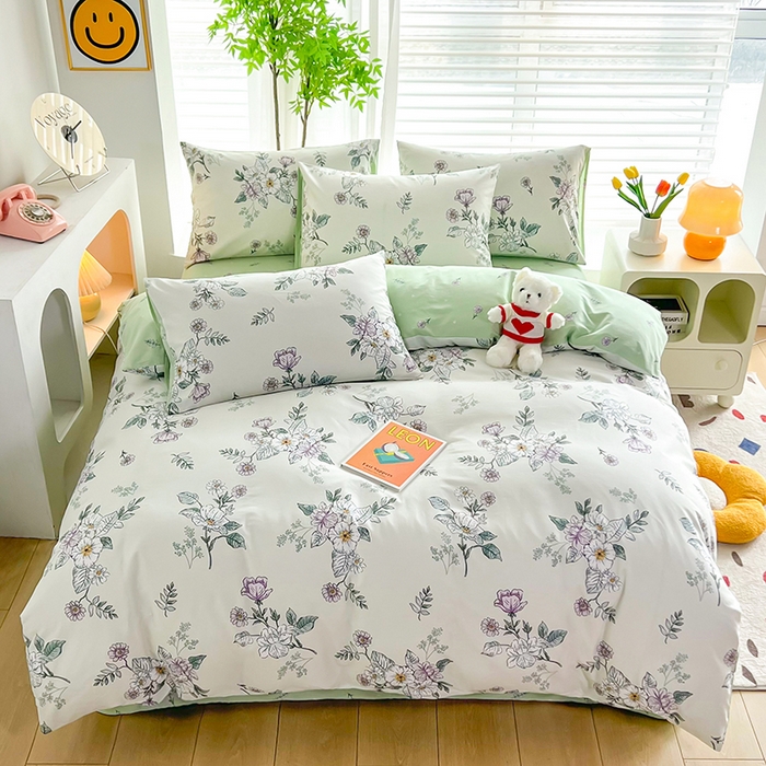 91家纺网 家纺一手货源 找家纺 雲归梦 2024新款全棉13070多规格四件套 花韵