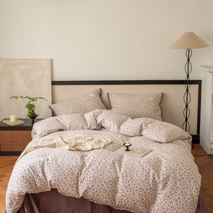 时光里 2024新款A类全棉双层纱四件套 春芽