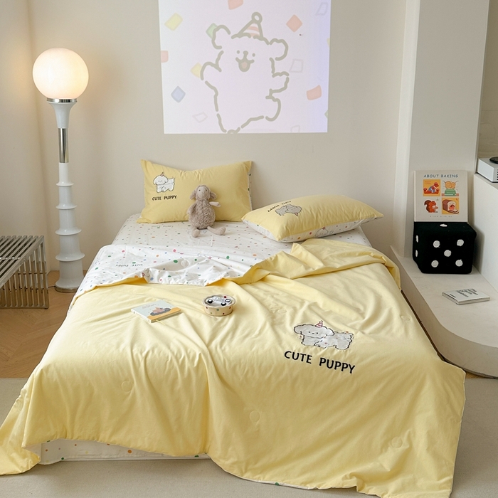 91家纺网 家纺一手货源 找家纺 （总）柚子YOUTH 2024新款小卡通全棉印+绣夏被四件套