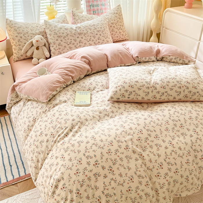 91家纺网 家纺一手货源 找家纺 多品家纺 2024新款水洗棉麻单被套 沫冉