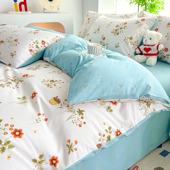 91家纺网 家纺一手货源 找家纺 雲归梦 2024新款全棉13070多规格四件套 花间小趣